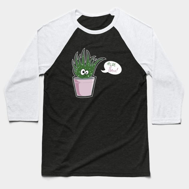 Aloe there  kawaii succulent Baseball T-Shirt by CALLAILLUSTRATE